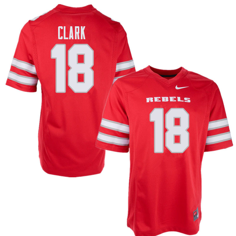 Men's UNLV Rebels #18 Jeremy Clark College Football Jerseys Sale-Red
